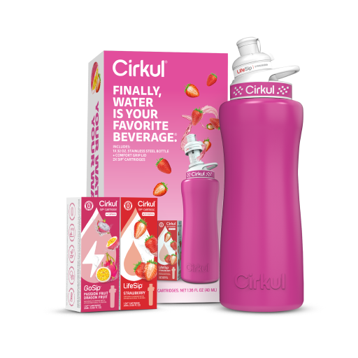 32oz. Hot Pink Stainless Steel Bottle Starter Kit - Outdoor Fit