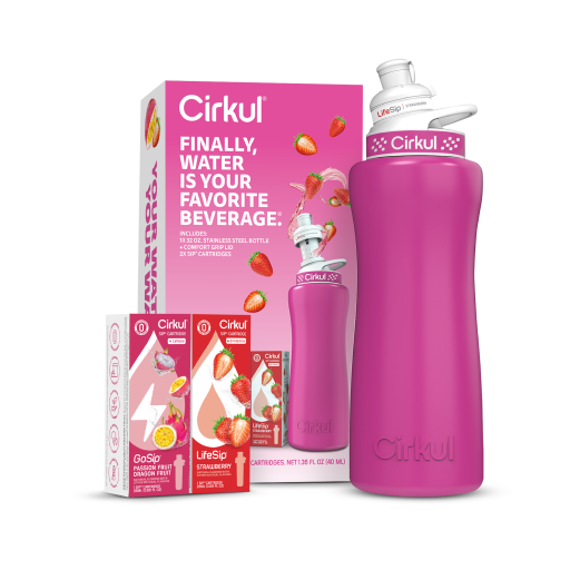32oz. Hot Pink Stainless Steel Bottle Starter Kit - Outdoor Fit