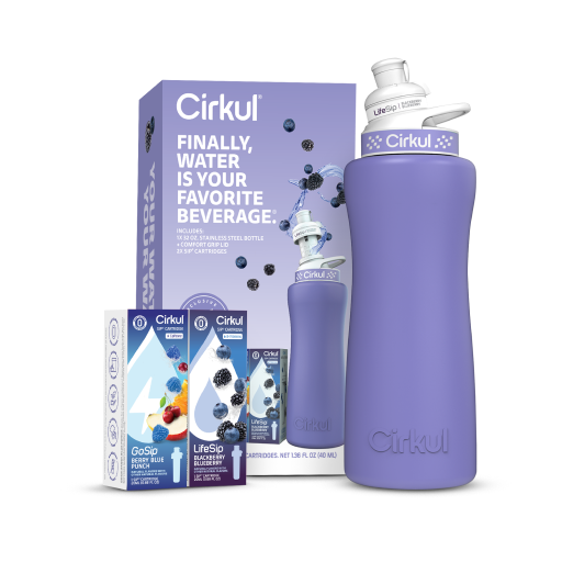 32oz. Matte Periwinkle Stainless Steel Bottle Starter Kit - Modern Ready
