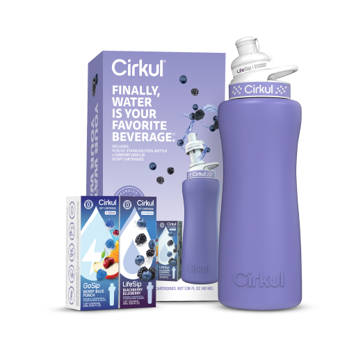 32oz. Matte Periwinkle Stainless Steel Bottle Starter Kit - Modern Ready