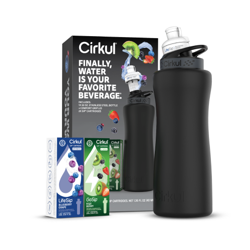 32oz. Matte Black Stainless Steel Bottle Starter Kit - Easy Carry